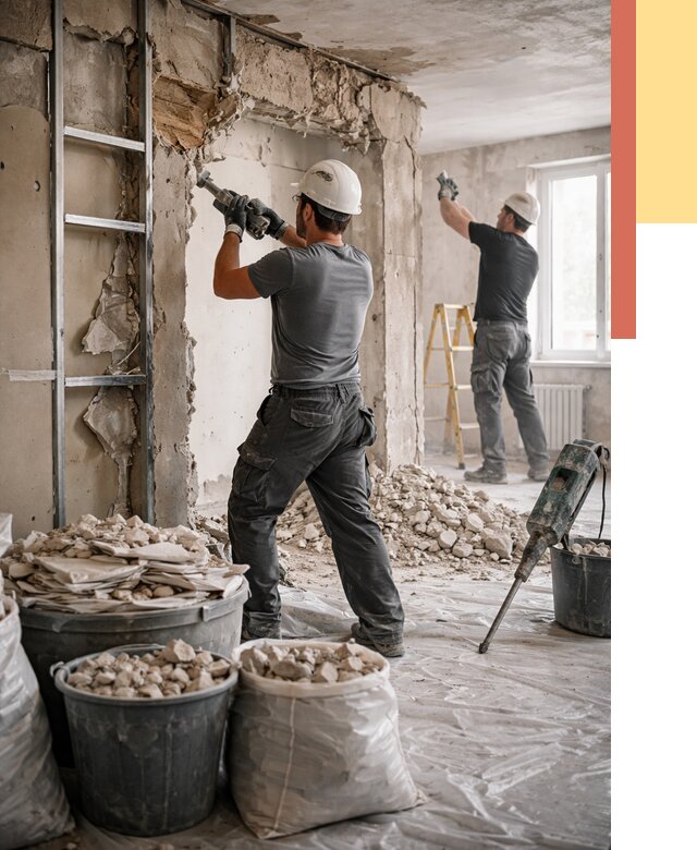 Демонтажные работы в Первоуральске от 2779 руб. — услуги и цена под ключ | ОТДЕЛОЧНИК-Прв