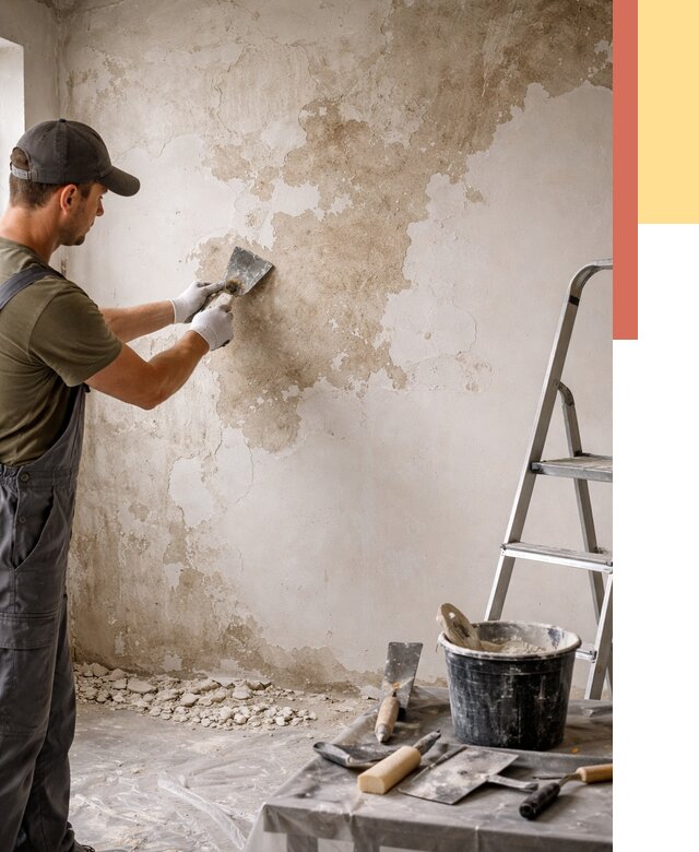 Снятие старой шпаклевки в Первоуральске от 1904 руб. — быстро и недорого | ОТДЕЛОЧНИК-Прв