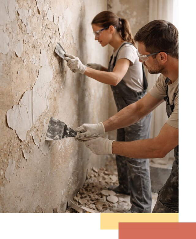 Снятие старой шпаклевки и подготовка поверхностей в Первоуральске