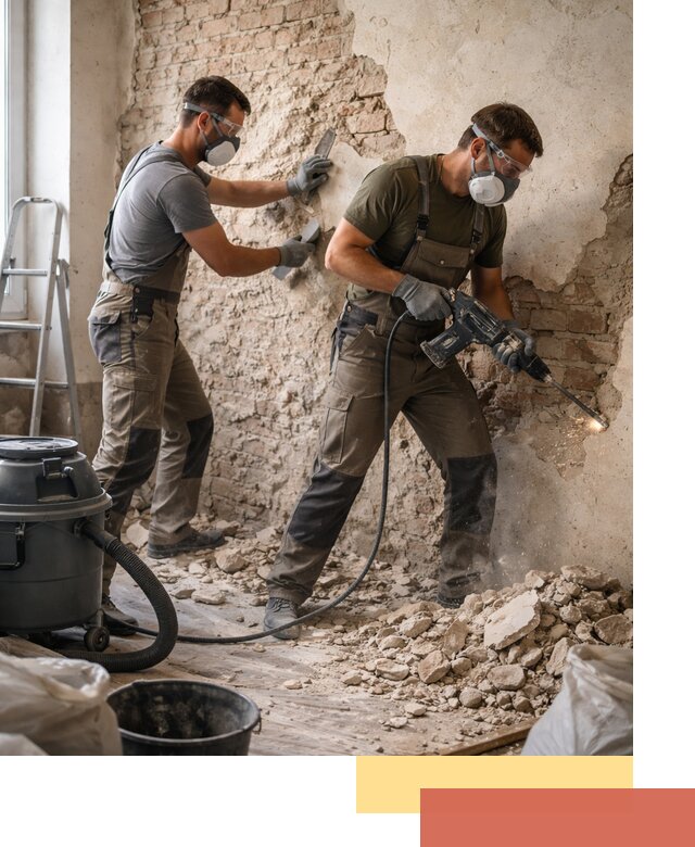 Демонтаж штукатурки со стен в Первоуральске быстро и аккуратно