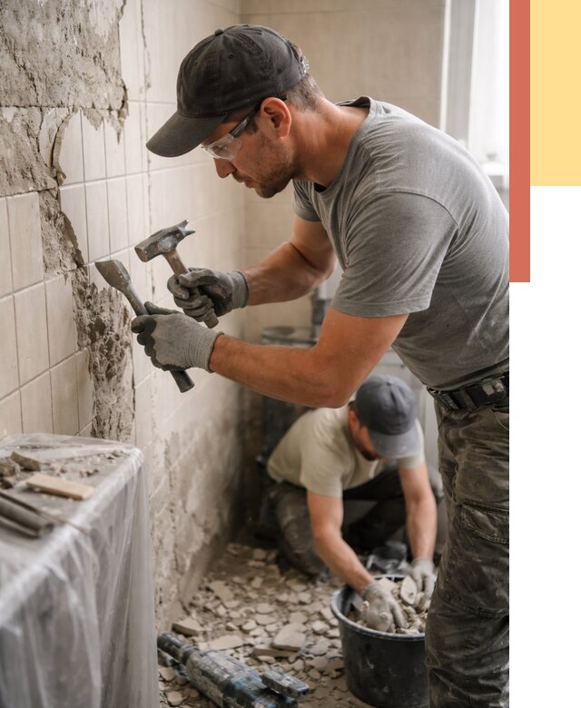 Демонтаж плитки со стен в Первоуральске от 875 руб. — быстро и недорого | ОТДЕЛОЧНИК-Прв