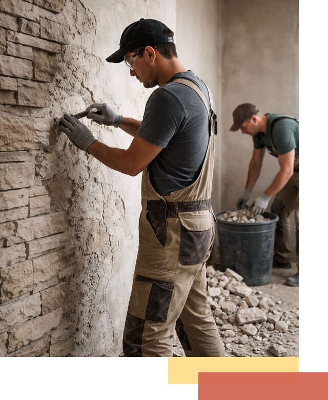 Демонтаж декоративного камня в Первоуральске профессионально и безопасно