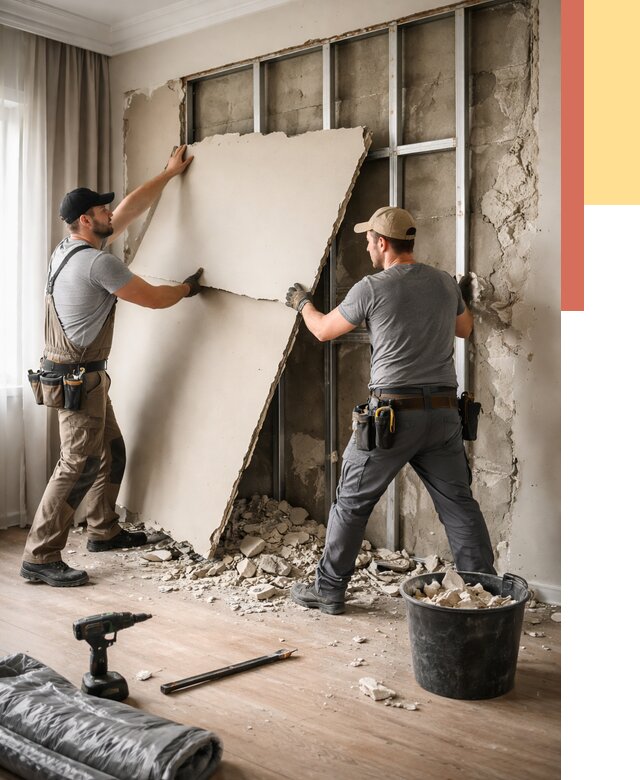 Демонтаж гипсокартона со стен в Первоуральске от 360 руб. — услуги демонтажа | ОТДЕЛОЧНИК-Прв