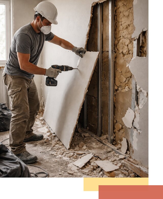 Демонтаж гипсокартона со стен в Первоуральске качественно и быстро