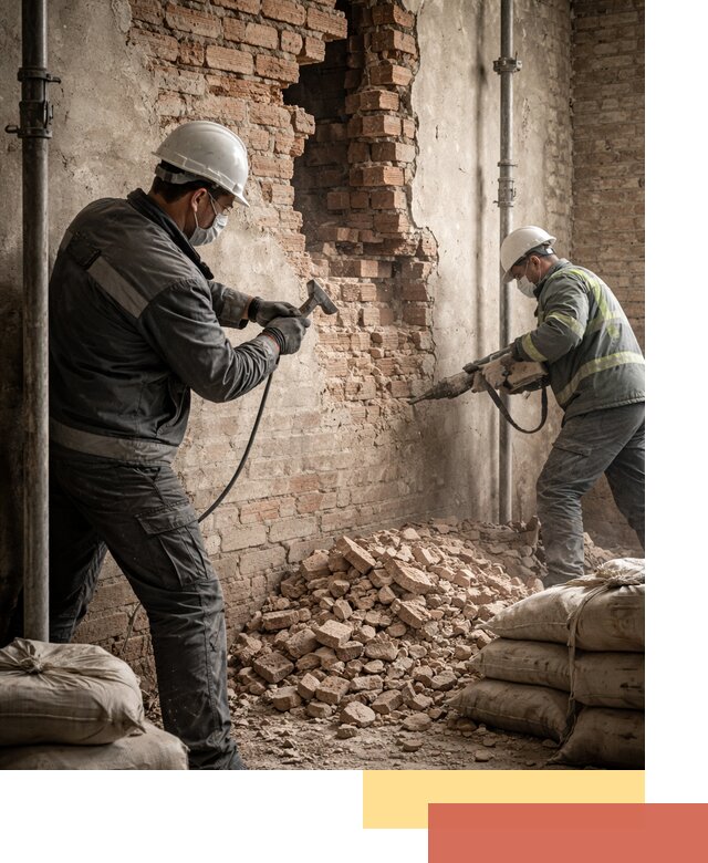 Демонтаж кирпичных стен в Первоуральске быстро и безопасно