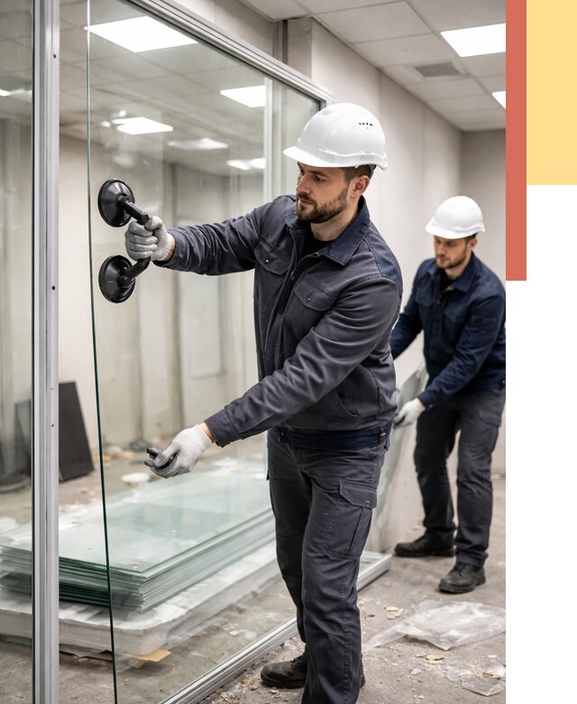 Демонтаж стеклянных перегородок в Первоуральске от 3294 руб. — быстро и недорого | ОТДЕЛОЧНИК-Прв