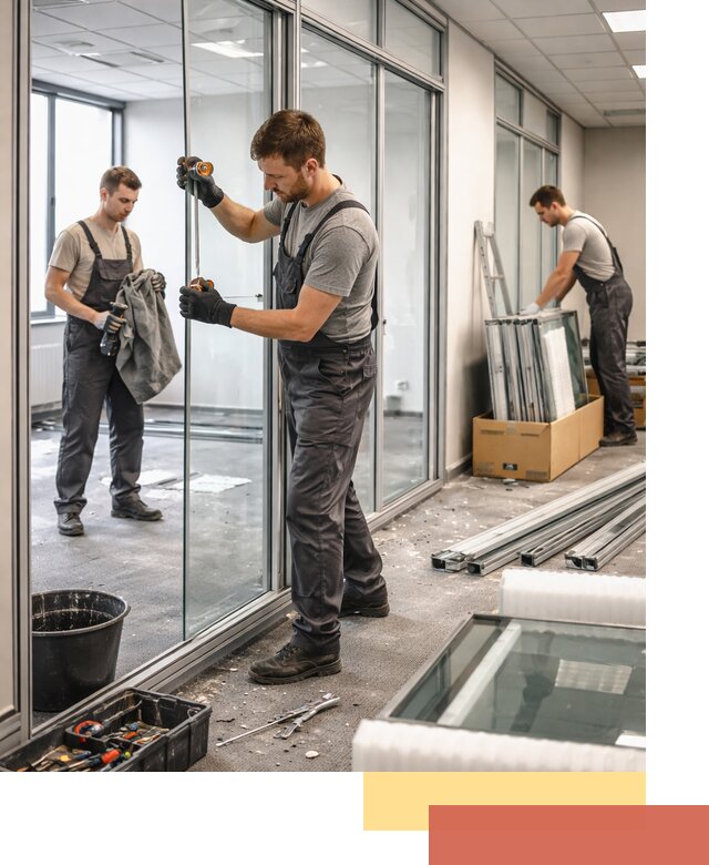 Демонтаж стеклянных перегородок в Первоуральске быстро и безопасно