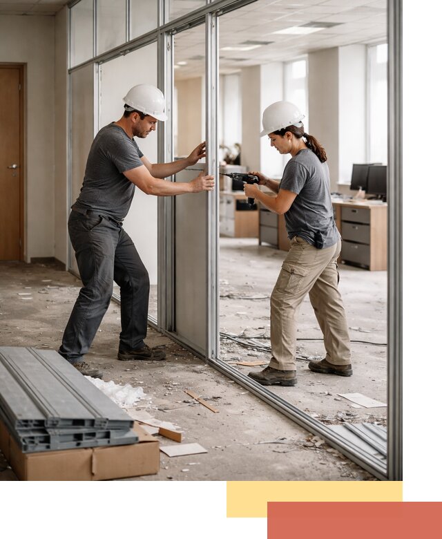 Демонтаж алюминиевых перегородок в Первоуральске быстро и аккуратно