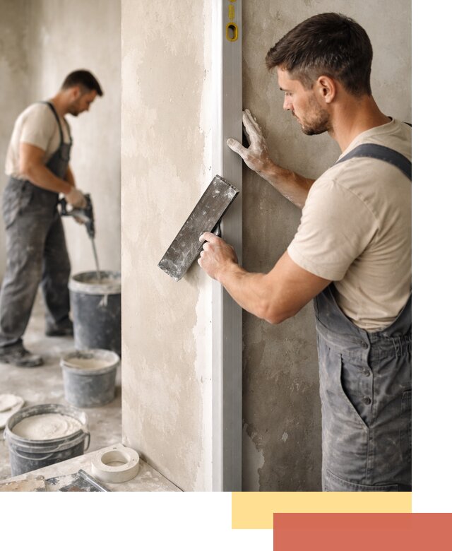 Выведение углов стен в Первоуральске: монтаж и оштукатуривание