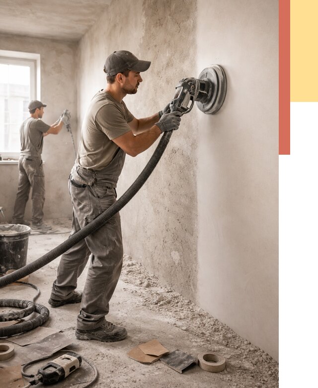 Шлифовка стен в Первоуральске от 1235 руб/м2 — быстро и недорого | ОТДЕЛОЧНИК-Прв