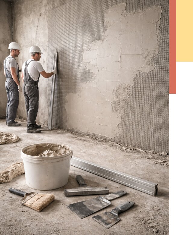 Штукатурка стен по сетке в Первоуральске от 5661 руб./м2 — быстро и недорого | ОТДЕЛОЧНИК-Прв