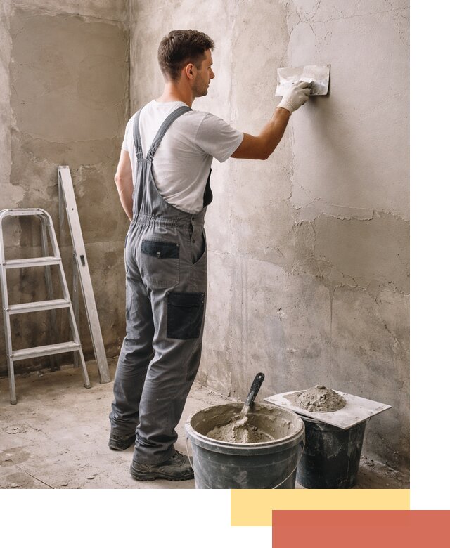 Штукатурка стен в ванной под ключ в Первоуральске