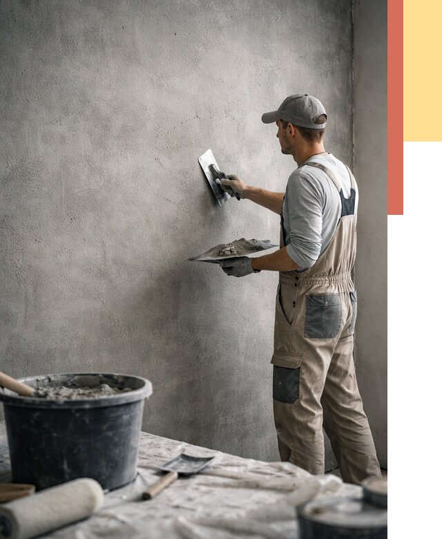 Декоративная штукатурка под бетон в Первоуральске от 2573 руб./м² — нанесение под ключ | ОТДЕЛОЧНИК-Прв