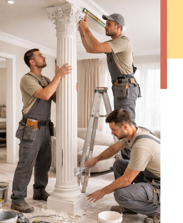 Установка декоративных колонн в Первоуральске от 12352 руб. под ключ | ОТДЕЛОЧНИК-Прв