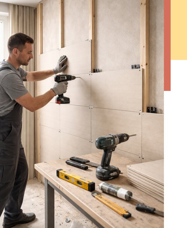 Монтаж МДФ панелей на стены в Первоуральске от 1287 руб. под ключ | ОТДЕЛОЧНИК-Прв