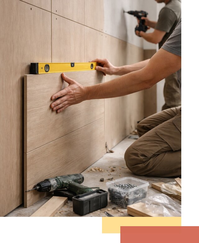 Профессиональный монтаж МДФ панелей на стены в Первоуральске