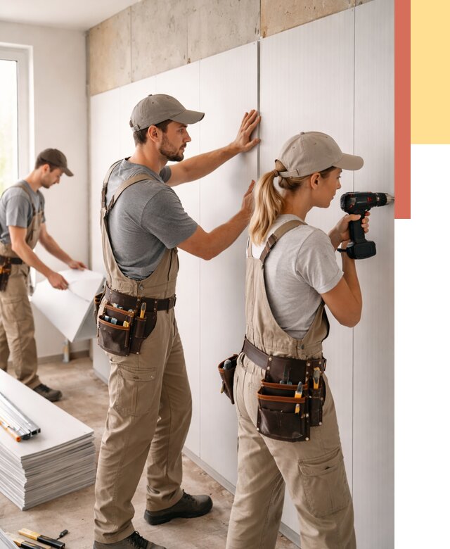 Монтаж ПВХ панелей на стены в Первоуральске от 463 руб/м2 — быстро и недорого | ОТДЕЛОЧНИК-Прв