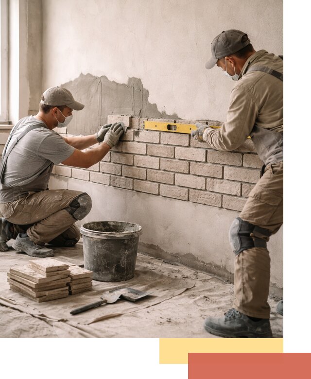 Монтаж декоративного кирпича профессионально в Первоуральске