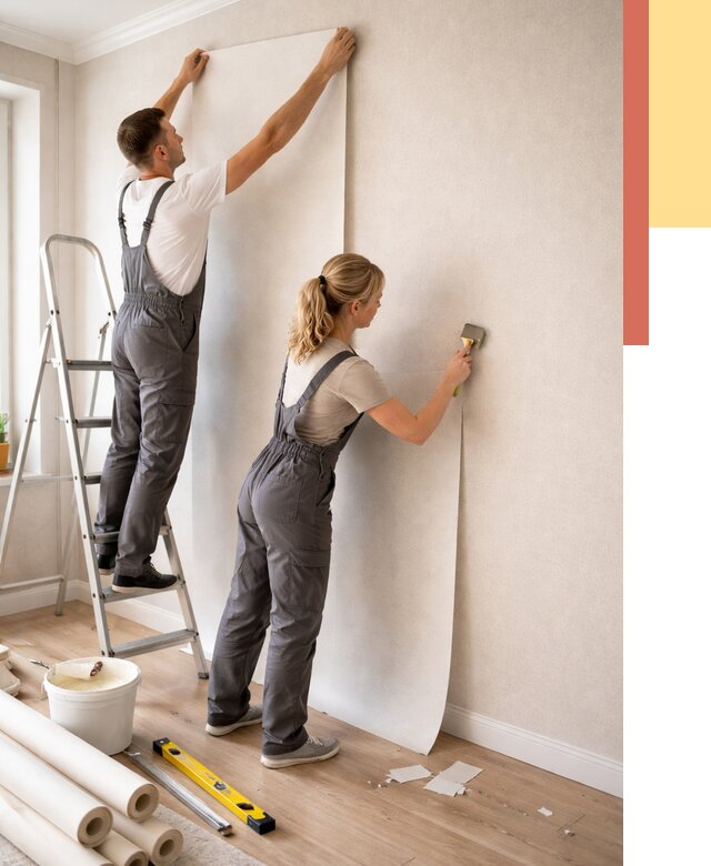 Поклейка флизелиновых обоев в Первоуральске от 6176 руб. | Быстро и недорого — ОТДЕЛОЧНИК-Прв