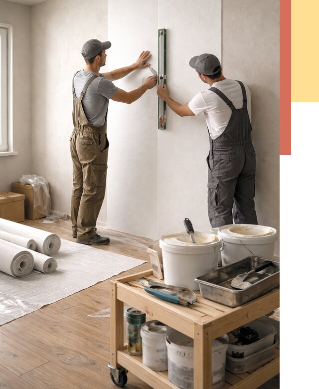 Поклейка стеклообоев в Первоуральске от 6690 руб. за м2 — быстро и недорого | ОТДЕЛОЧНИК-Прв