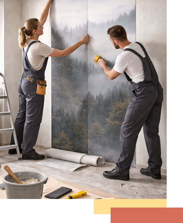 Поклейка фотообоев профессионально в Первоуральске под ключ