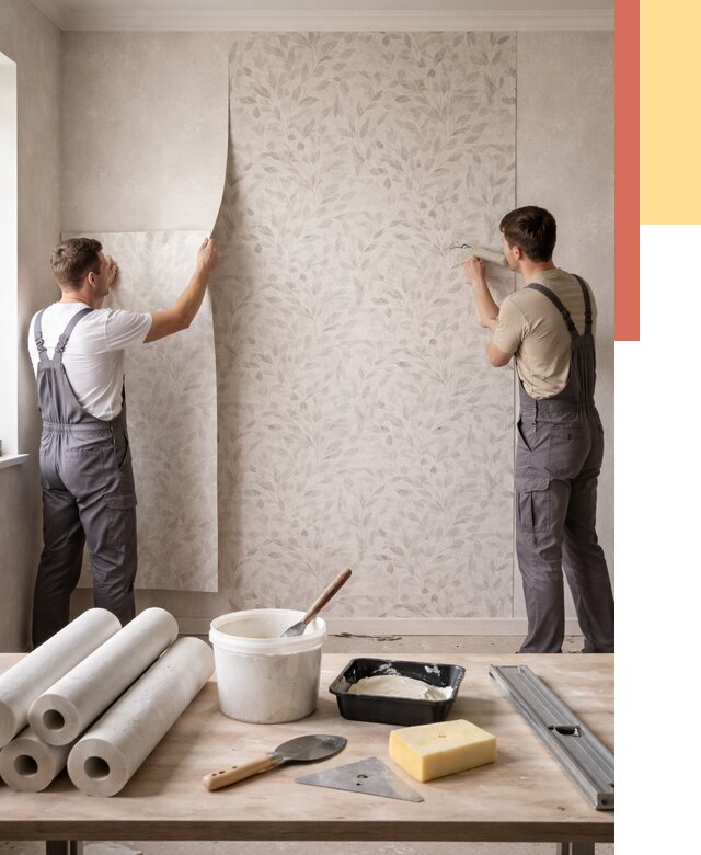 Поклейка обоев с подбором рисунка в Первоуральске от 3603 руб. | ОТДЕЛОЧНИК-Прв - быстро и недорого