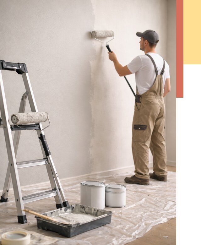 Покраска стен латексной краской в Первоуральске от 4632 руб. за м2 | ОТДЕЛОЧНИК-Прв