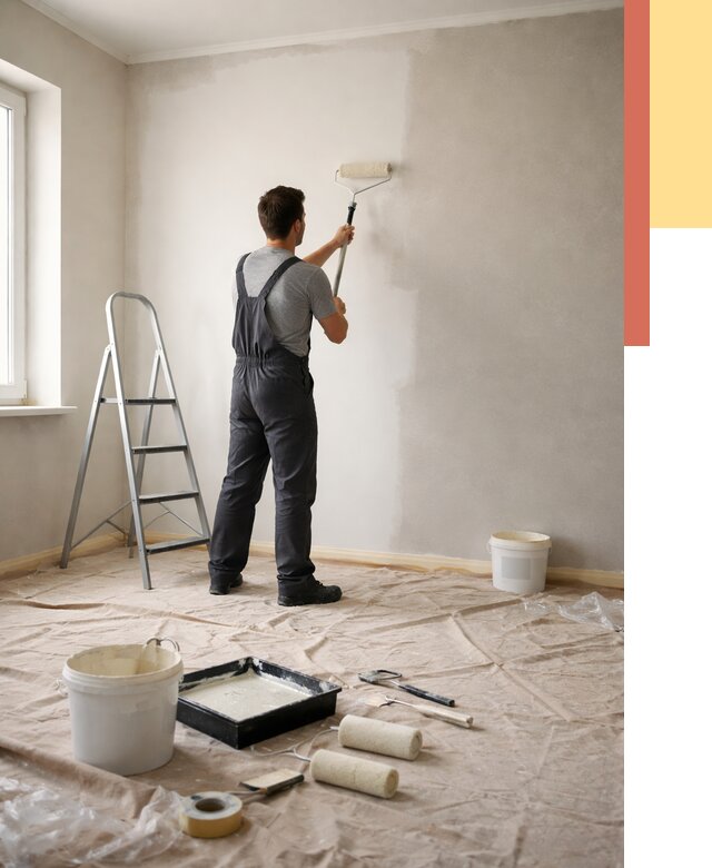 Покраска стен моющейся краской в Первоуральске от 360 руб./м² — быстро и недорого | ОТДЕЛОЧНИК-Прв