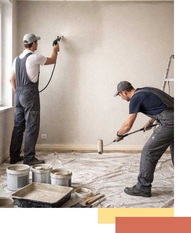 Покраска стен моющейся краской и защита поверхностей в Первоуральске