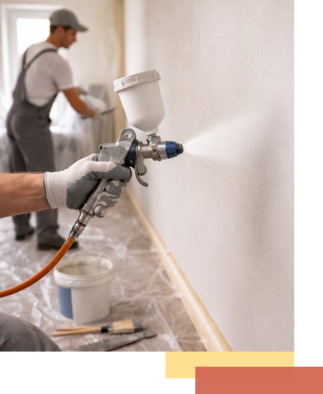 Покраска стен краскопультом в Первоуральске быстро и качественно