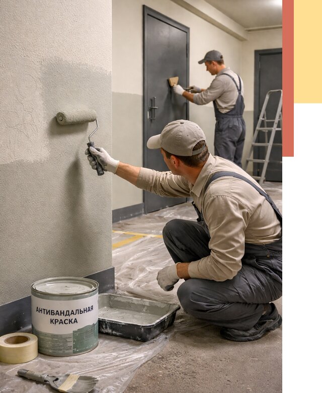 Покраска стен антивандальной краской в Первоуральске от 4632 руб./м² под ключ | ОТДЕЛОЧНИК-Прв