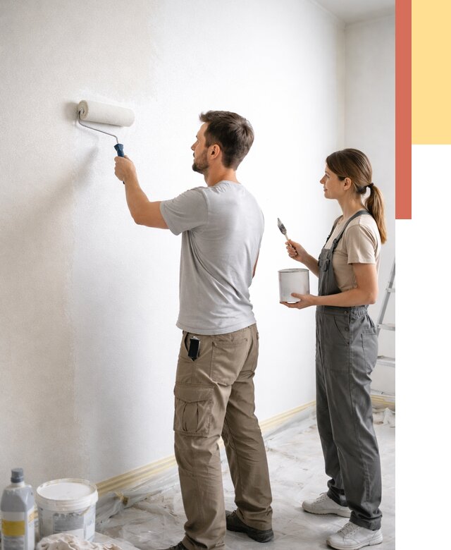 Окраска стен по стеклохолсту в Первоуральске от 4632 руб/м² под ключ | ОТДЕЛОЧНИК-Прв