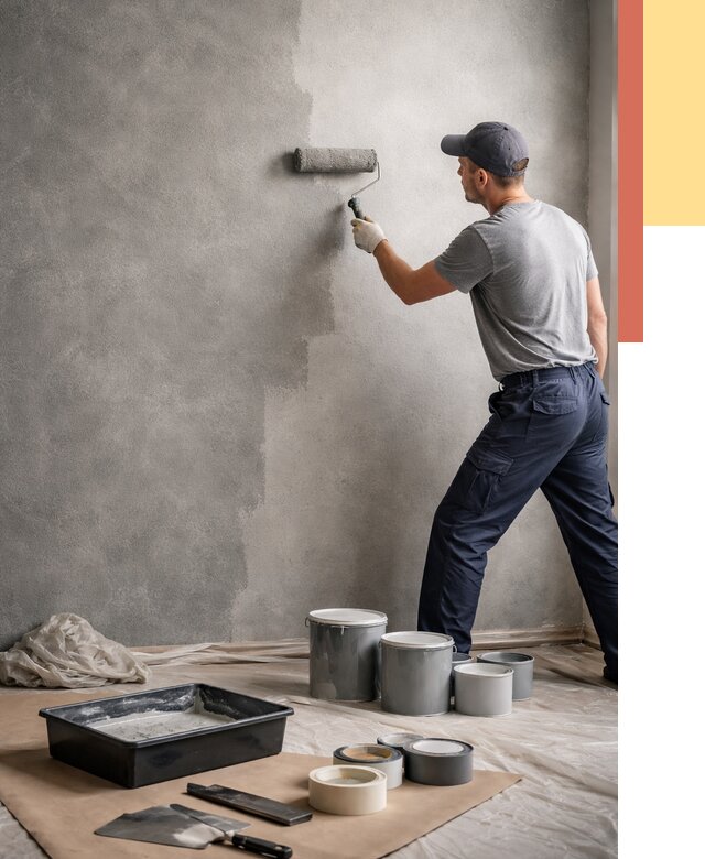 Покраска стен под бетон в Первоуральске от 669 руб. за м2 — быстро и недорого | ОТДЕЛОЧНИК-Прв