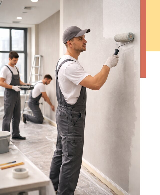 Покраска стен в офисе в Первоуральске от 8749 руб. — быстро и недорого | ОТДЕЛОЧНИК-Прв