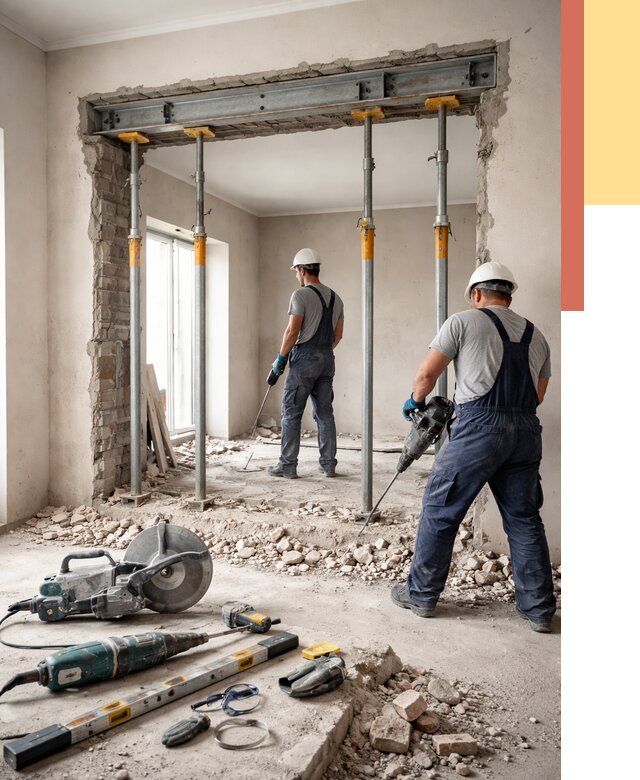 Прорезка проема в стене в Первоуральске от 4632 руб. — быстро и недорого | ОТДЕЛОЧНИК-Прв