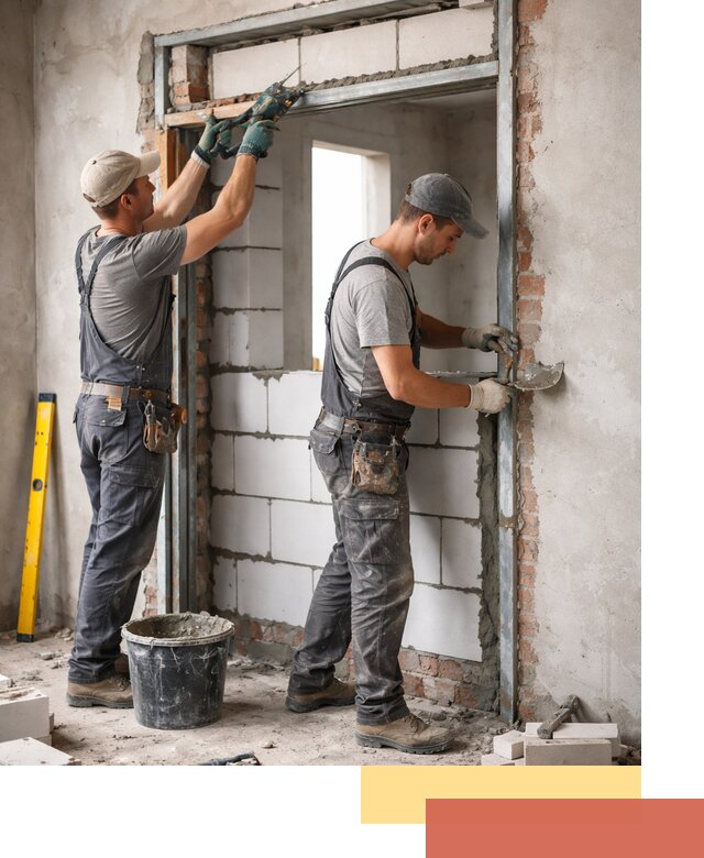 Закладка дверного проема под ключ в Первоуральске: демонтаж, монтаж, отделка