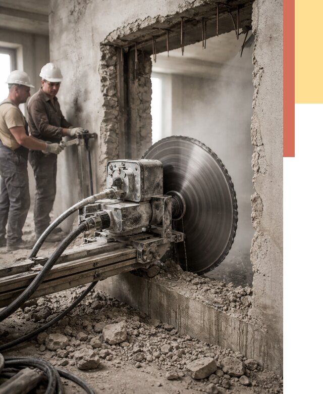 Алмазная резка проемов в Первоуральске от 4632 руб. быстро и недорого | ОТДЕЛОЧНИК-Прв