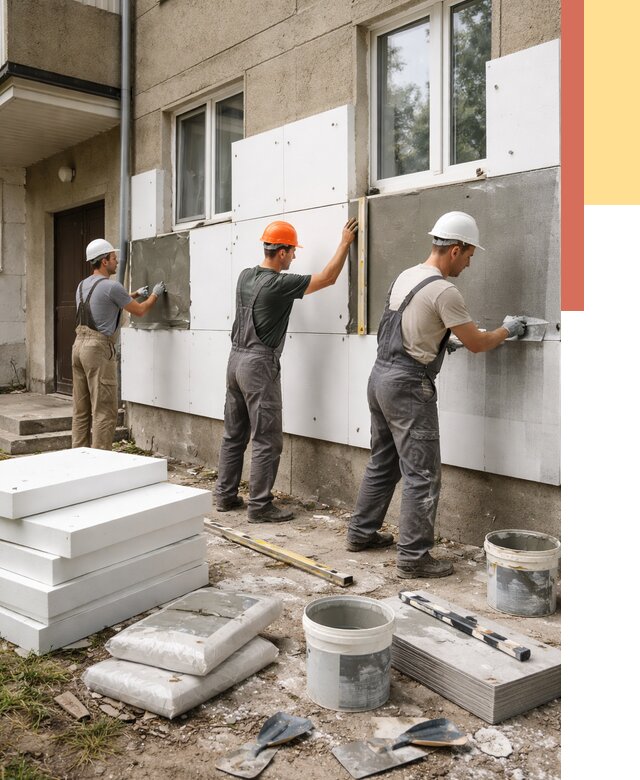 Утепление стен пенопластом в Первоуральске от 1801 руб. — недорого и под ключ | ОТДЕЛОЧНИК-Прв