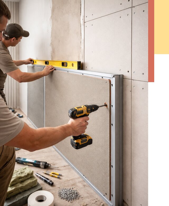 Шумоизоляция стен панелями ЗИПС в Первоуральске от 2264 руб./м² под ключ | ОТДЕЛОЧНИК-Прв