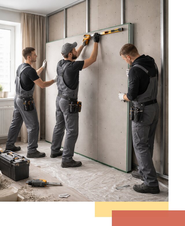 Шумоизоляция стен панелями ЗИПС в Первоуральске для жилых и коммерческих помещений