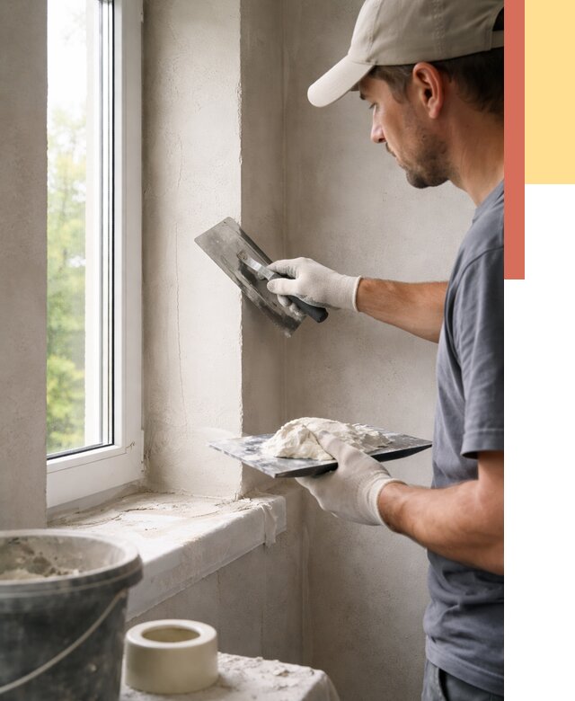 Штукатурка откосов в Первоуральске от 4632 руб/м² — услуги и выравнивание под ключ | ОТДЕЛОЧНИК-Прв