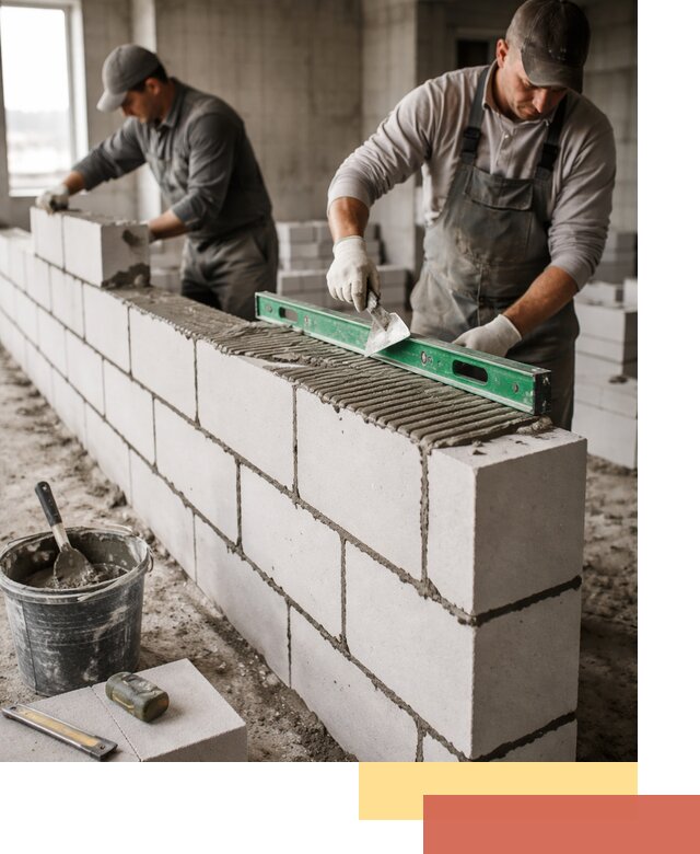 Кладка перегородок из газобетона в Первоуральске быстро и качественно