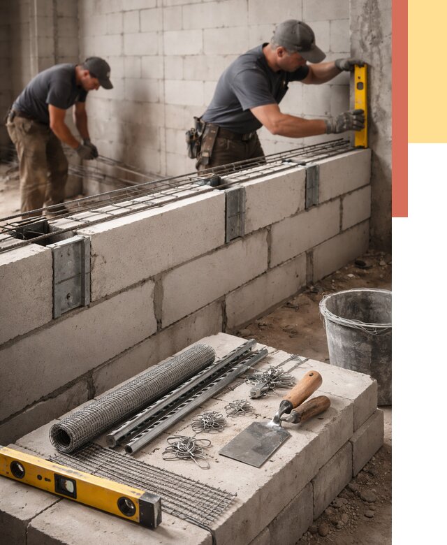 Армирование кладки перегородок в Первоуральске от 772 руб. под ключ | ОТДЕЛОЧНИК-Прв