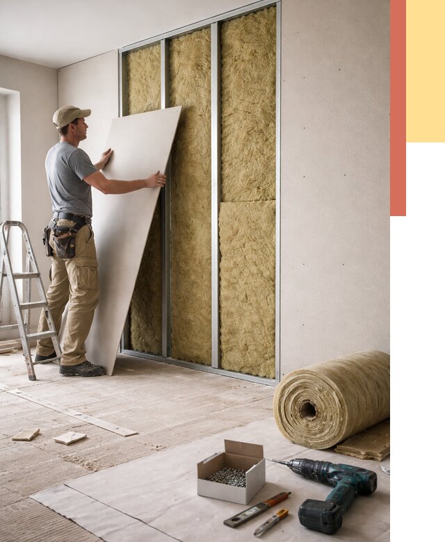 Перегородка из гипсокартона с шумоизоляцией в Первоуральске от 3211 руб. | ОТДЕЛОЧНИК-Прв