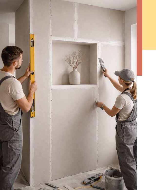 Перегородка из гипсокартона с нишей в Первоуральске от 3345 руб. под ключ | ОТДЕЛОЧНИК-Прв