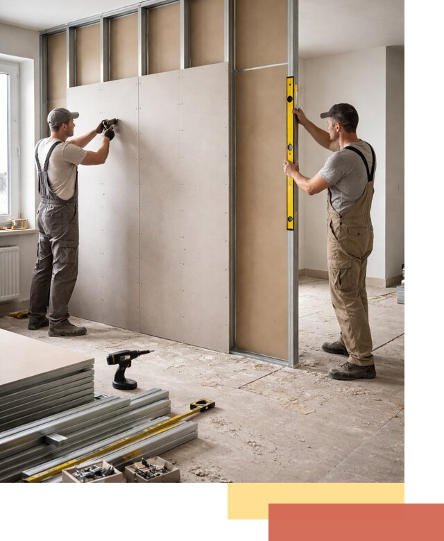 Зонирующая перегородка из гипсокартона под ключ в Первоуральске