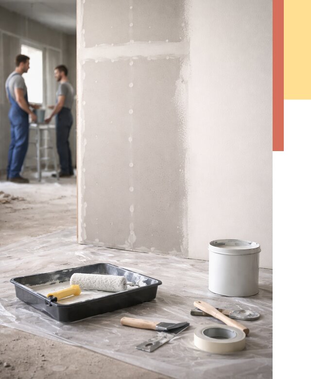 Покраска перегородок из гипсокартона в Первоуральске от 4632 руб. под ключ | ОТДЕЛОЧНИК-Прв