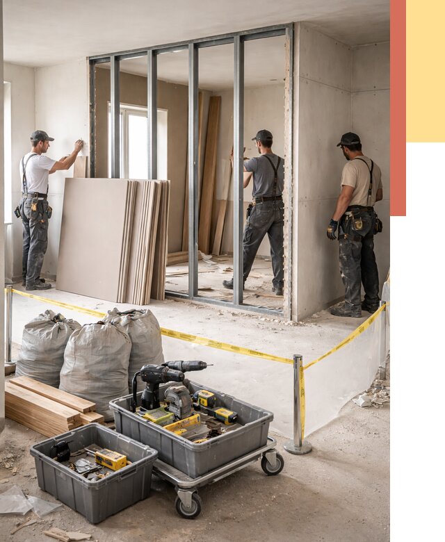 Перенос гипсокартонной перегородки в Первоуральске под ключ от 4632 руб. | Демонтаж и монтаж – ОТДЕЛОЧНИК-Прв