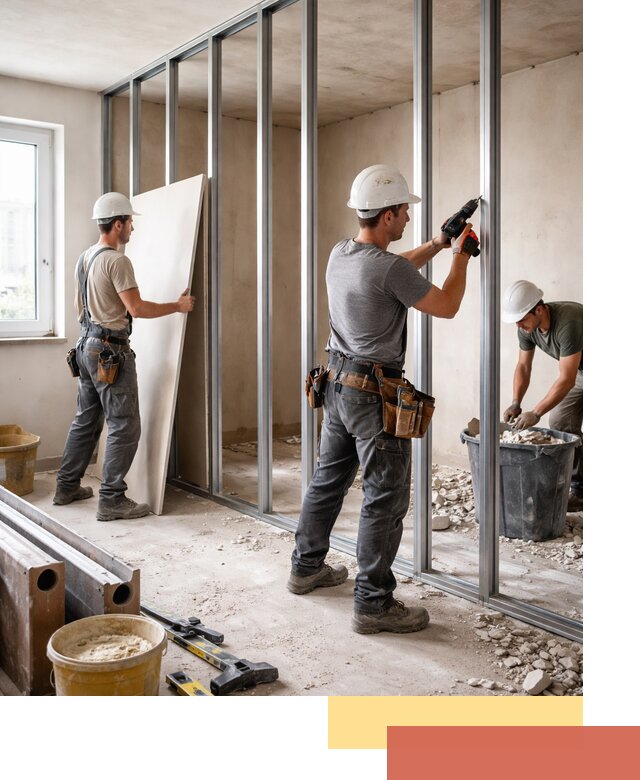 Перенос гипсокартонной перегородки в Первоуральске профессионально и быстро