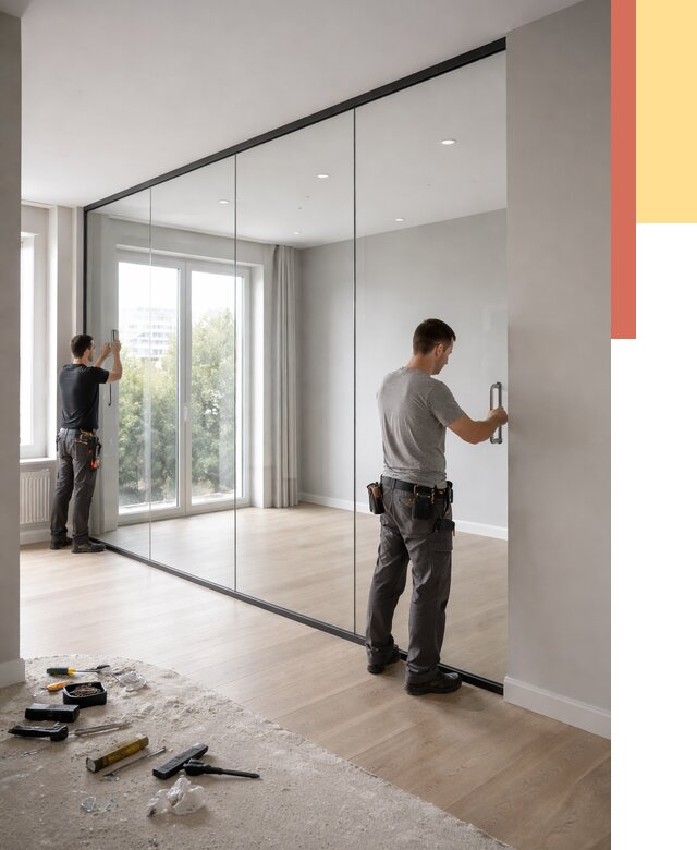 Изготовление стеклянных перегородок в Первоуральске от 12712 руб. под ключ | ОТДЕЛОЧНИК-Прв